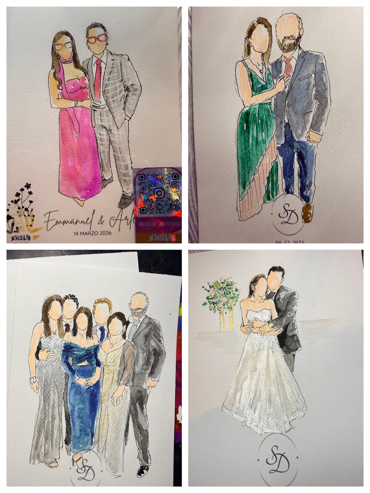 Sketch de invitados para bodas